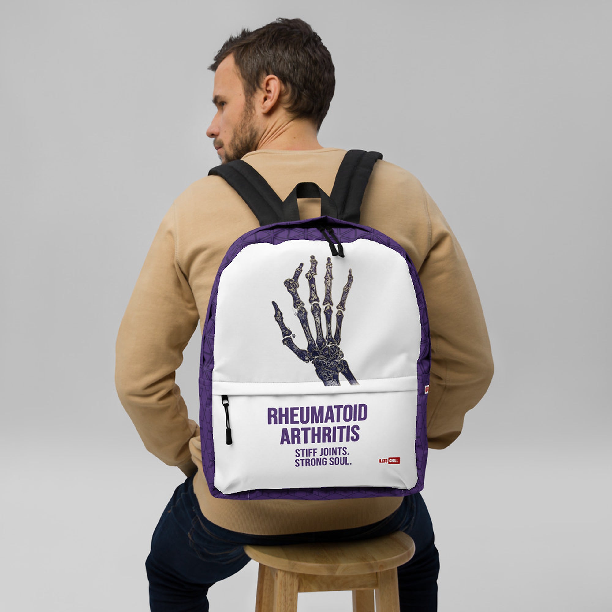 ILLTOCHILL RA Awareness Backpack – Men's Front (Clear)