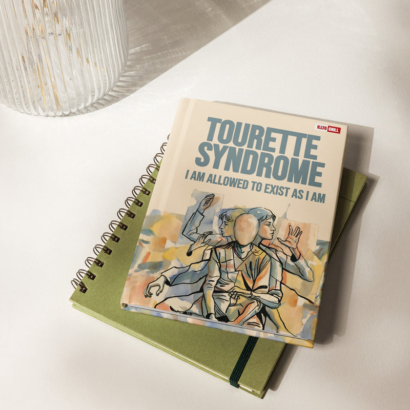 ILLTOCHILL Tourette syndrome awareness and support gift Hardcover journal matte – Lifestyle 2 Front (Illtochill Tourette Syndrome Awareness And Support Gift Hardcover Journal Matte)