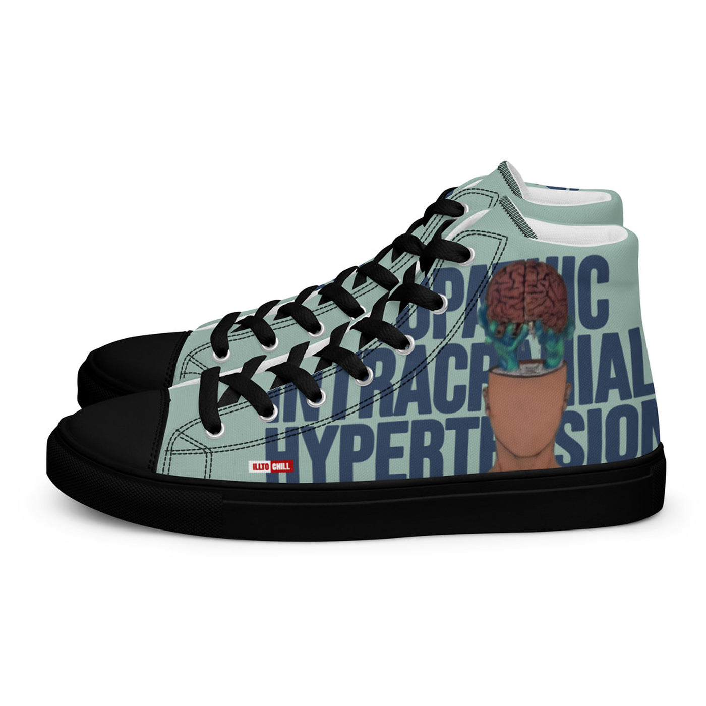 ILLTOCHILL IIH Awareness Women's High Top Shoes – Flat Left (Iih Awareness Women's High Top Shoes)