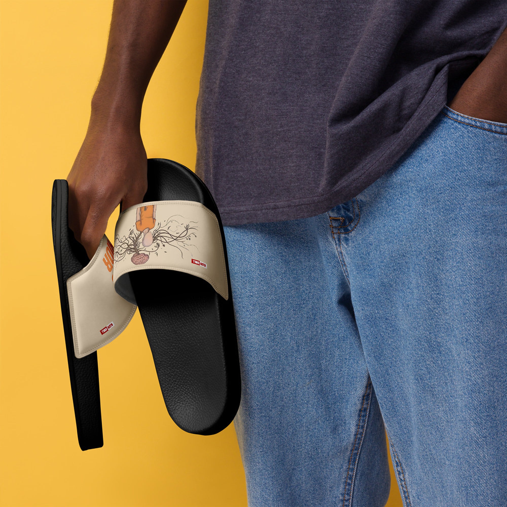 ILLTOCHILL MS Awareness Men's Slides – Men's Lifestyle 3 Left Front (Ms Awareness Men's Slides)
