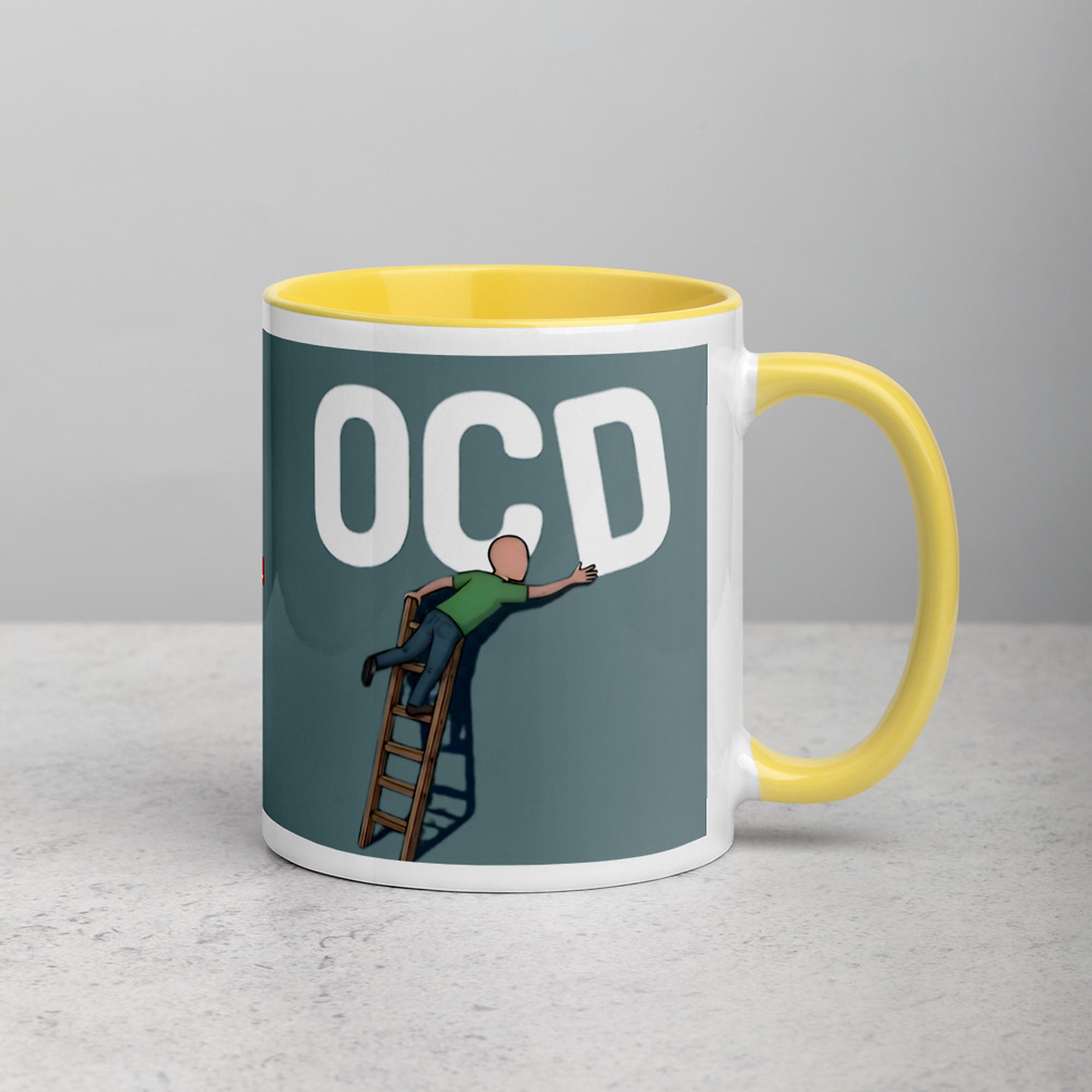 ILLTOCHILL OCD awareness Obsessive-Compulsive Disorder gift Mug with Color Inside – Lifestyle 2 Right