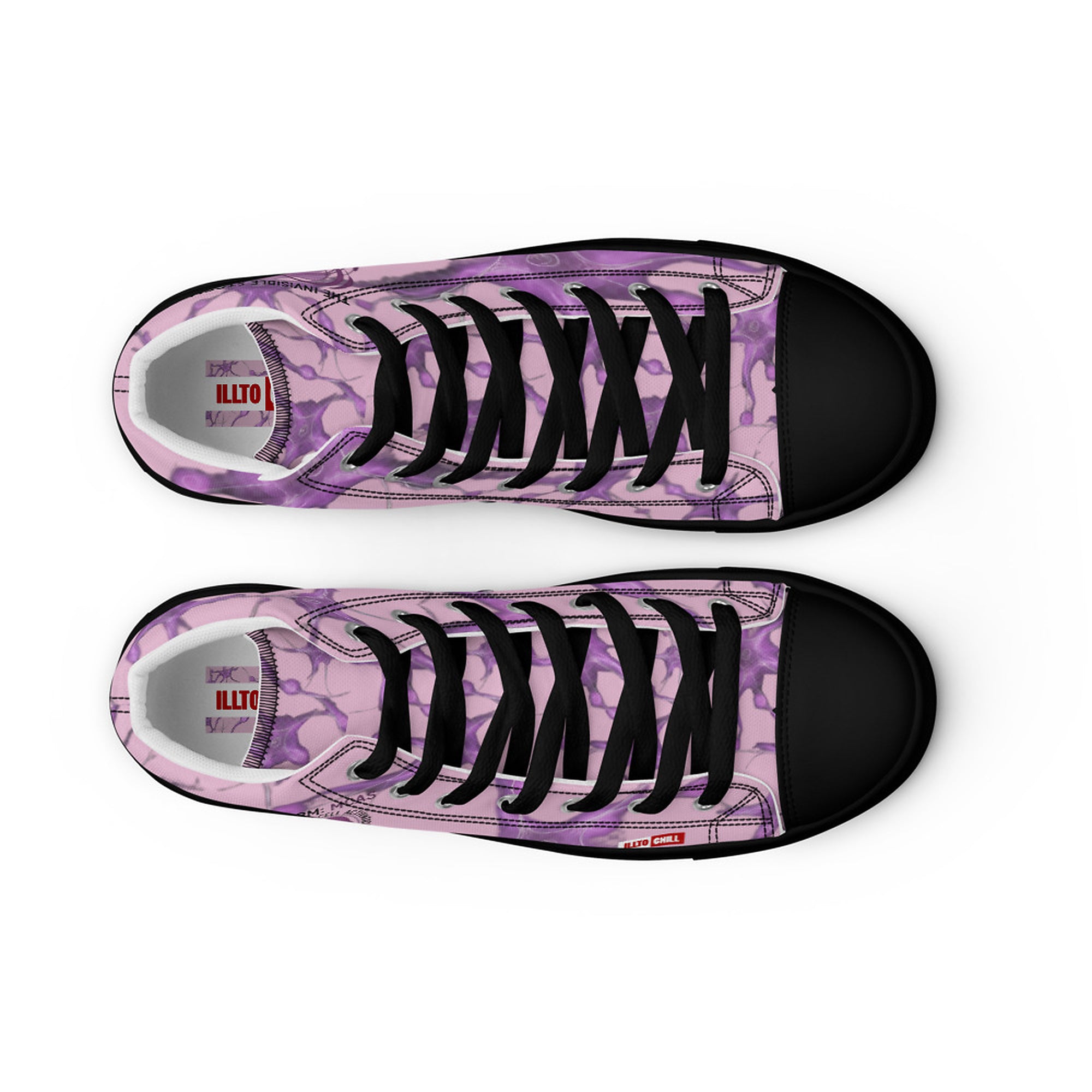 ILLTOCHILL MCAS Awareness Women's High Top Shoes – Flat Front 2 (Mcas Awareness Women's High Top Shoes)