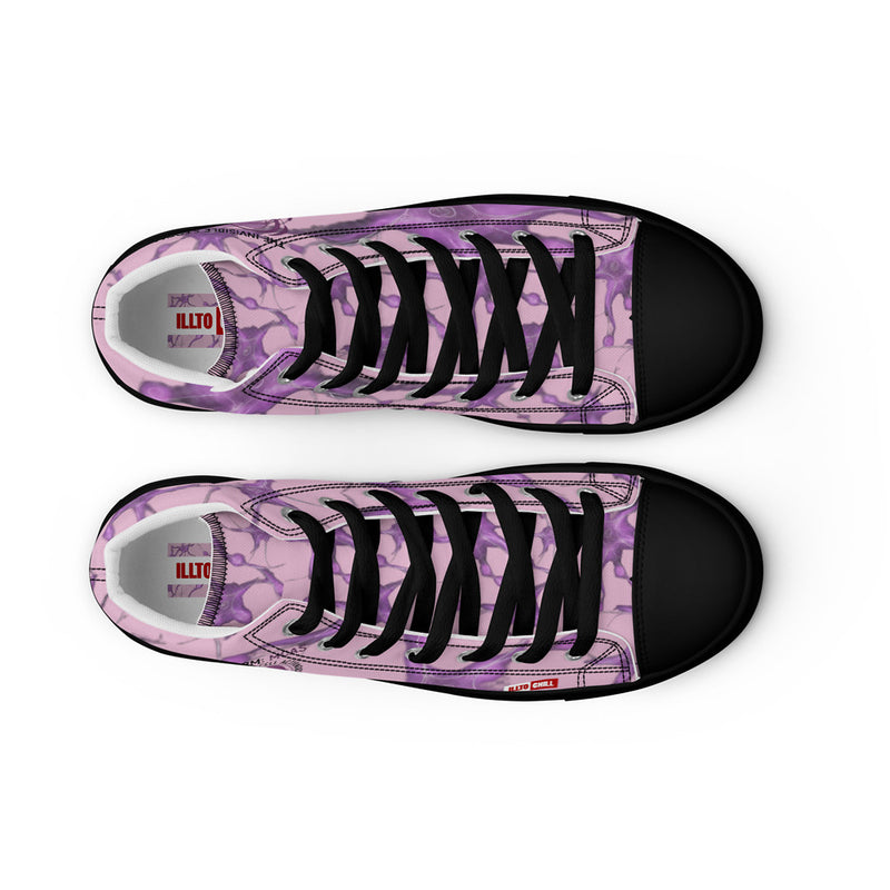 ILLTOCHILL MCAS Awareness Women's High Top Shoes – Flat Front 2 (Mcas Awareness Women's High Top Shoes)