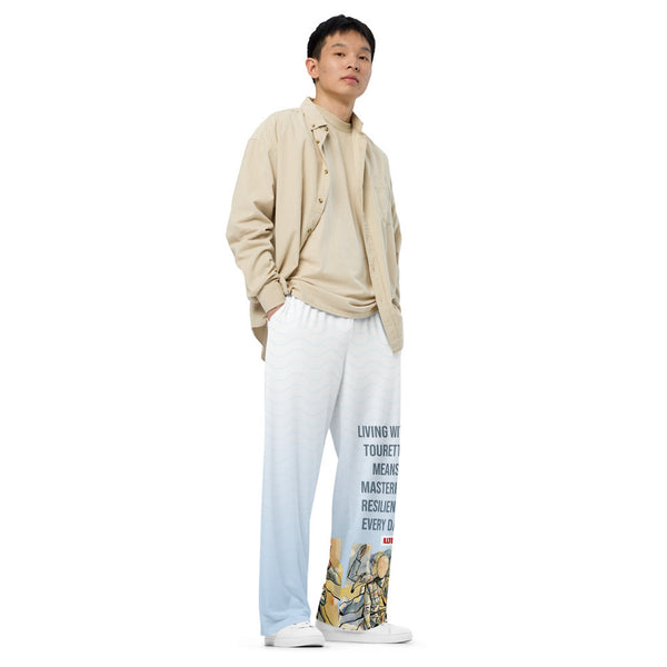 ILLTOCHILL Tourette's Syndrome Awareness Pants – Men's Lifestyle Right Front (White)