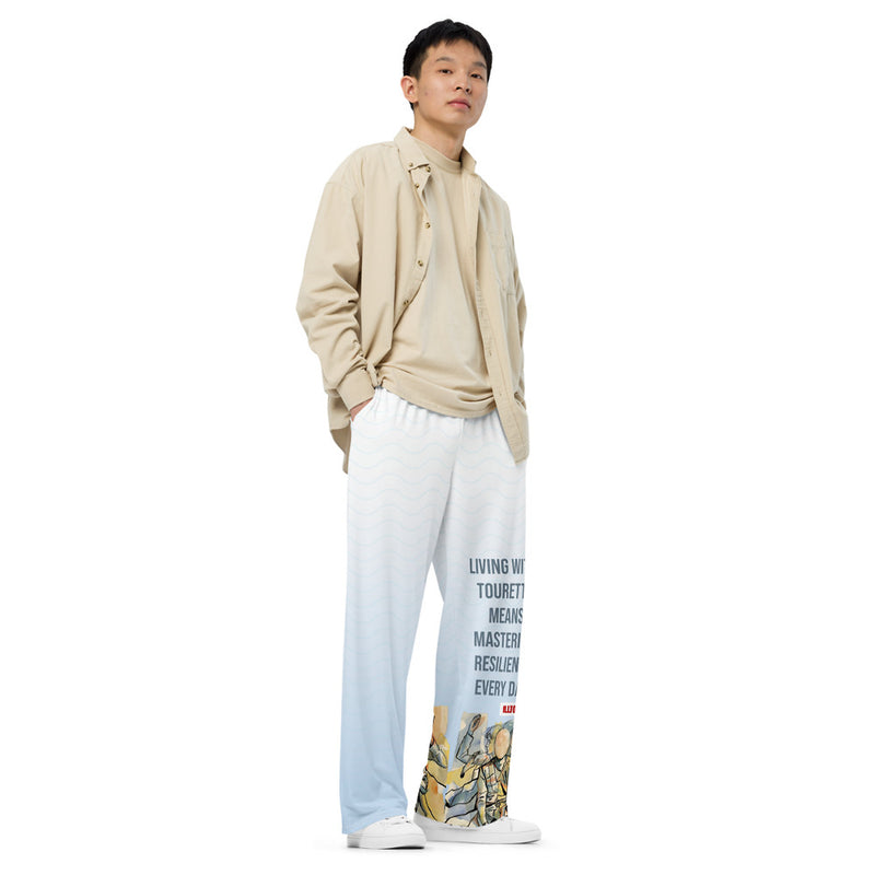 ILLTOCHILL Tourette's Syndrome Awareness Pants – Men's Lifestyle Right Front (White)