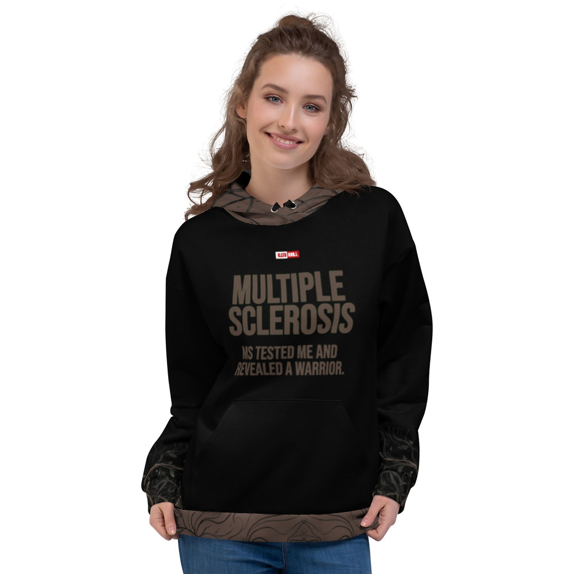 ILLTOCHILL MS awareness Multiple Sclerosis support gift heavyweigh Unisex Hoodie – Women's Front (Black)