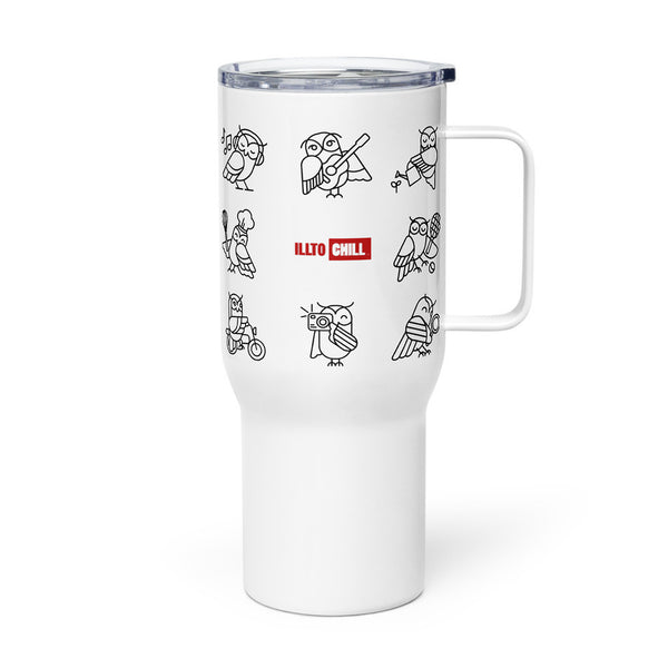 ILLTOCHILL Insomnia Night Owl Travel mug with a handle – Flat Left