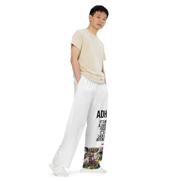 ILLTOCHILL ADHD Awareness Pants – Men's Right Front (White)