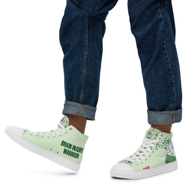ILLTOCHILL TBI Traumatic brain injury support gift men’s high top canvas shoes – Men's Lifestyle Left