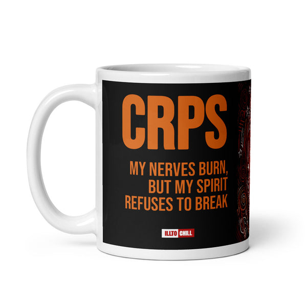 ILLTOCHILL CRPS Awareness and support gift White glossy mug – Default Handle on Left
