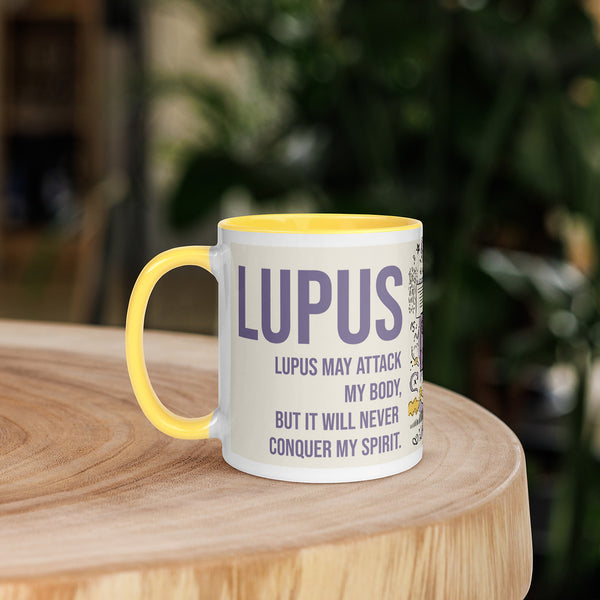 ILLTOCHILL Lupus awareness gift  Mug with Color Inside – Lifestyle 5 Left
