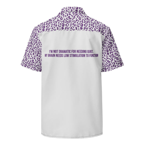 ILLTOCHILL Chronic Migraine awareness and support Unisex button shirt – Ghost Back (Black)