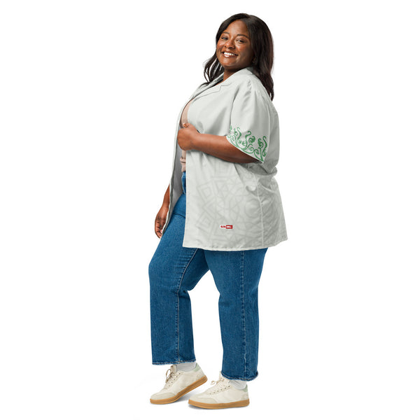 ILLTOCHILL TBI Traumatic brain injury support Unisex button shirt – Women's 3 Left (White)