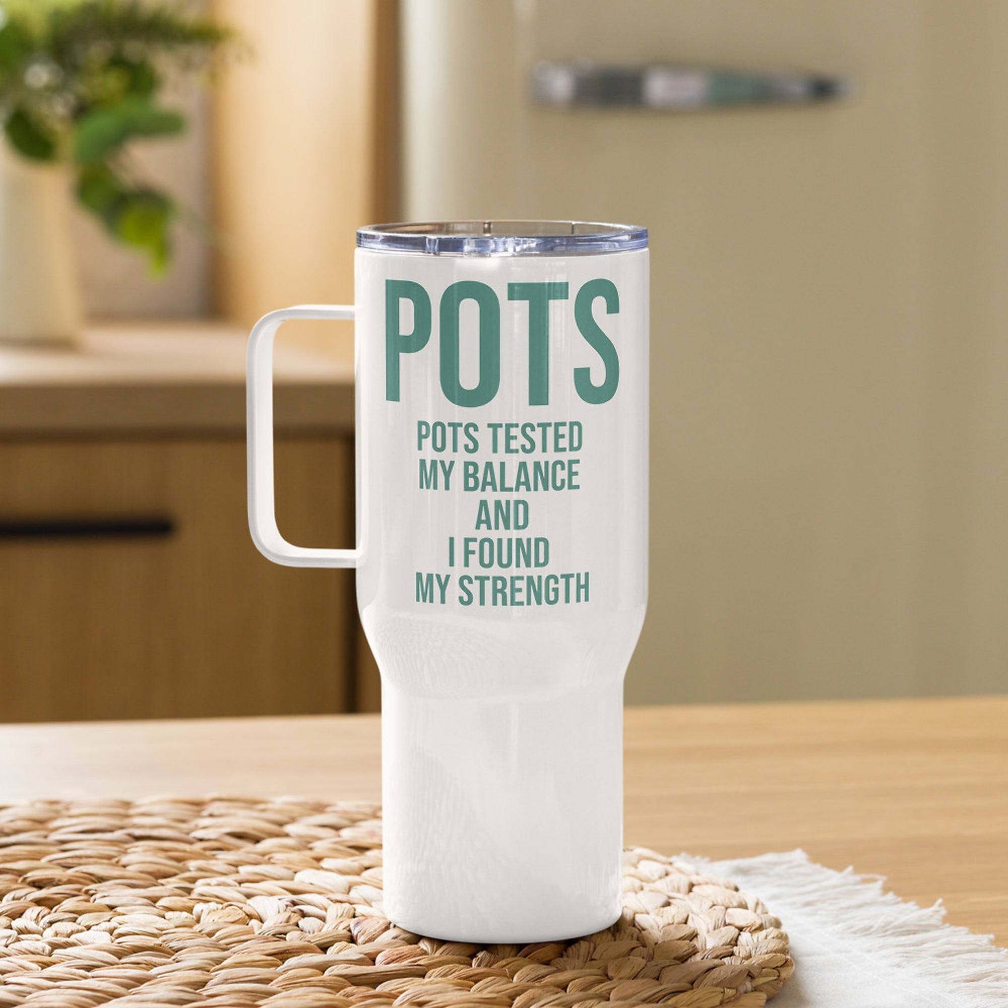 ILLTOCHILL POTS awareness gift Travel mug with a handle – Lifestyle 2 Right