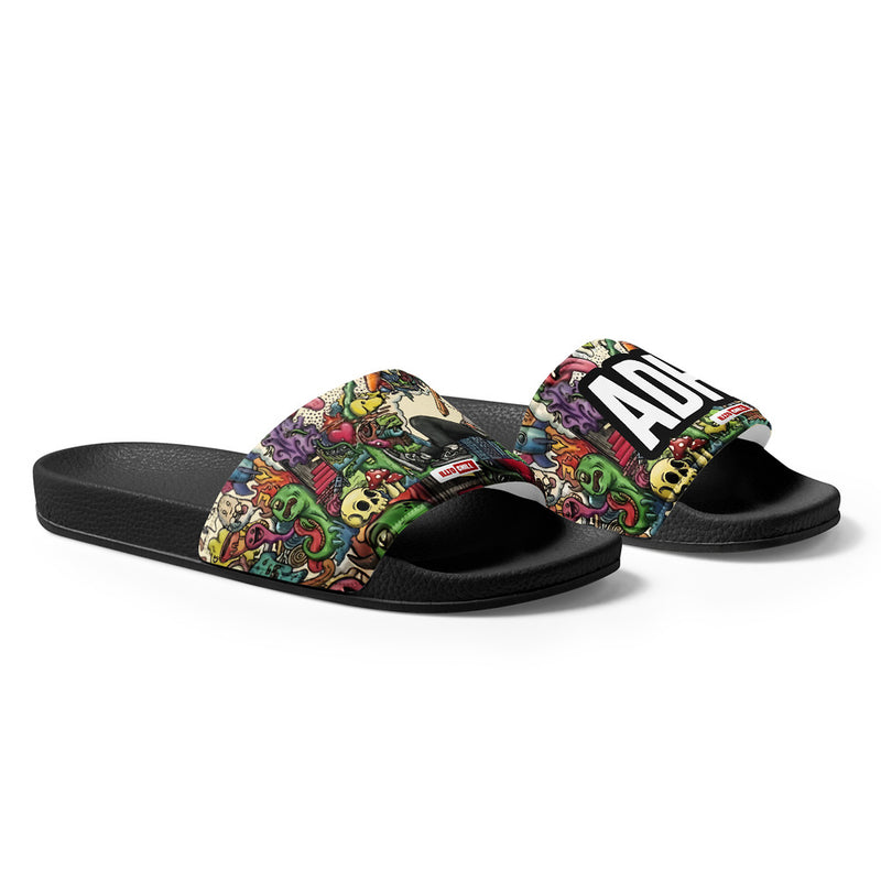 ILLTOCHILL ADHD Awareness Men's Slides – Flat Right Front (Adhd Awareness Men's Slides)