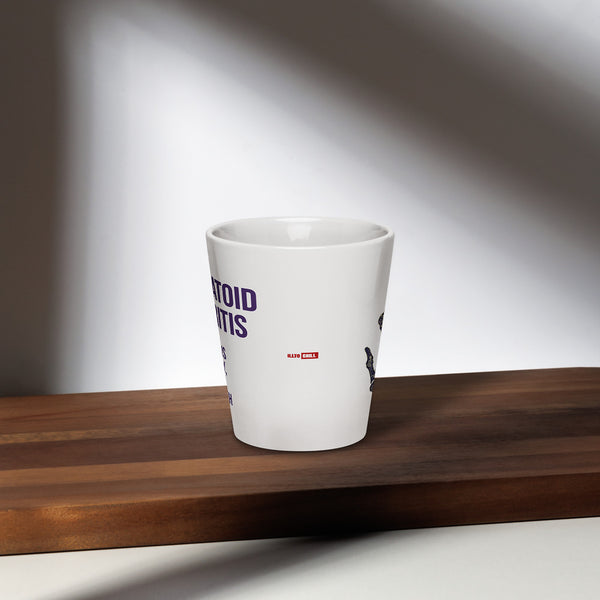 ILLTOCHILL RA awareness Rheumatoid Arthritis support gift Latte mug – Lifestyle 2 Front