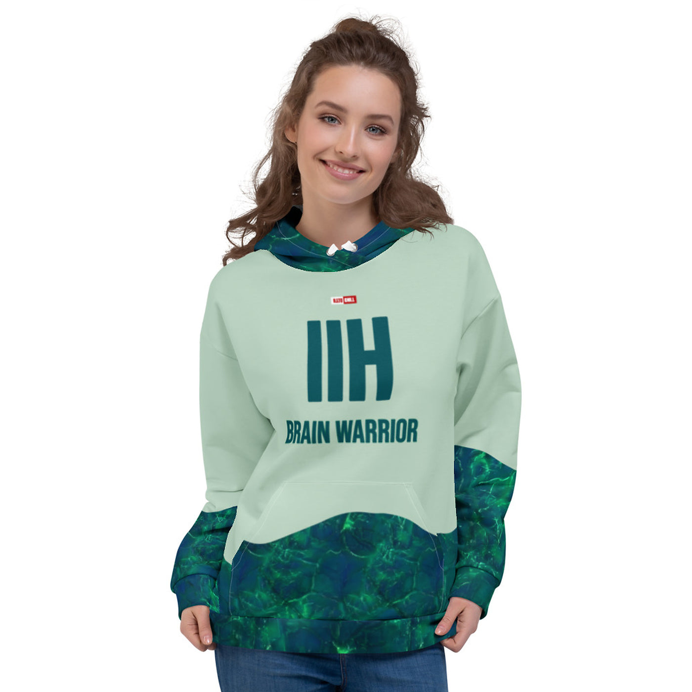 ILLTOCHILL IIH awareness Idiopathic Intracranial Hypertension support gift Unisex Hoodie – Women's Front (White)