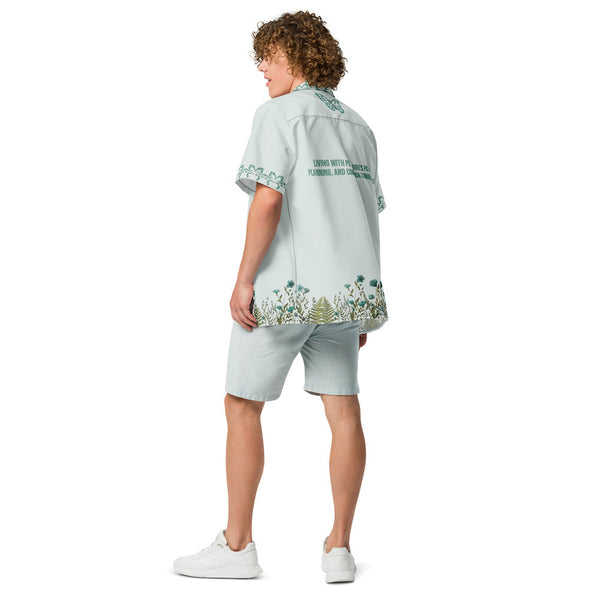 ILLTOCHILL POTS awareness Unisex button shirt – Men's Back (Black)