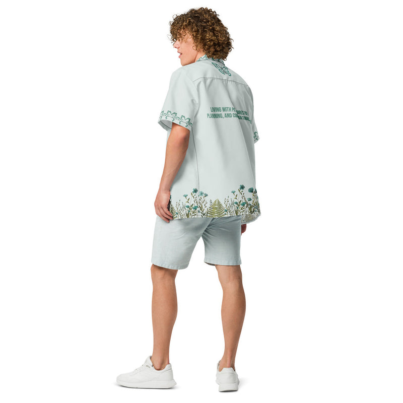 ILLTOCHILL POTS awareness Unisex button shirt – Men's Back (Black)