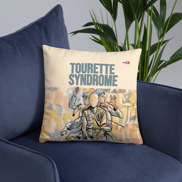 ILLTOCHILL Tourette syndrome awareness and support gift Pillow – Lifestyle Front Lifestyle 6 (White)