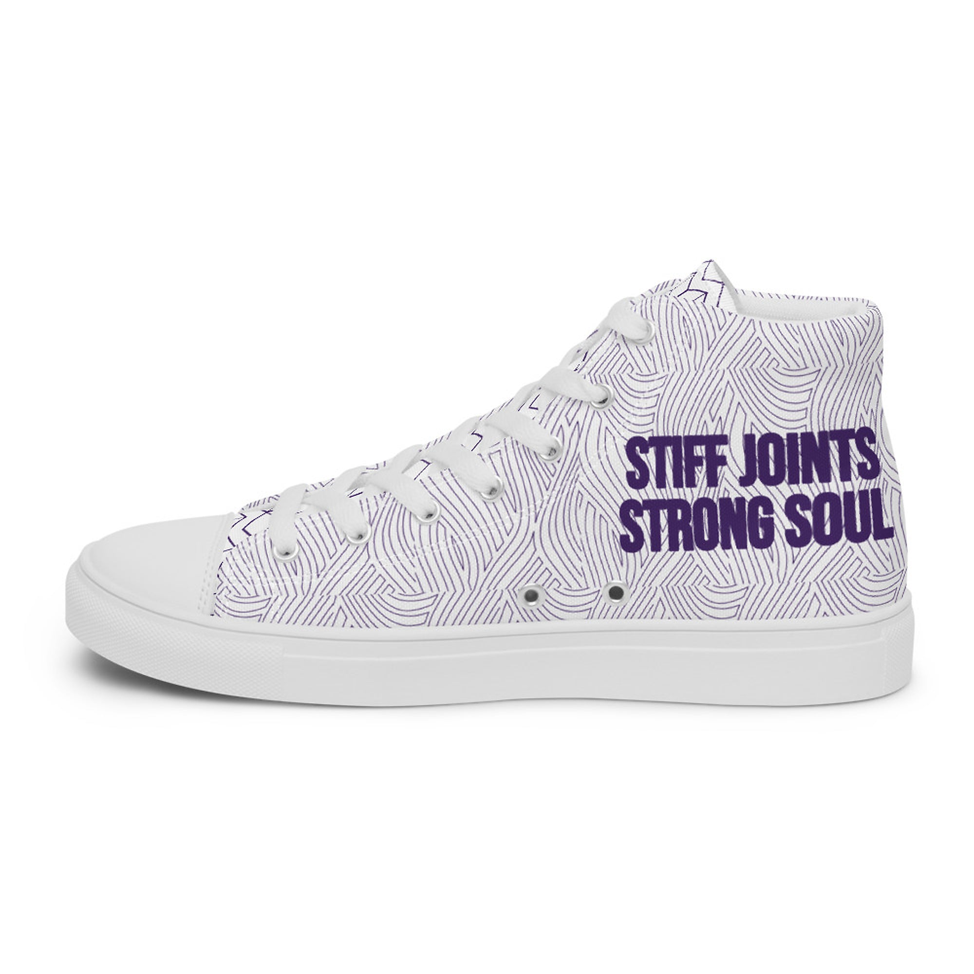 ILLTOCHILL RA awareness Rheumatoid Arthritis support gift Men’s high top canvas shoes – Flat 2 Right Inside