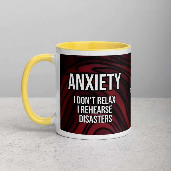 ILLTOCHILL Anxiety awareness gift Mug with Color Inside – Lifestyle 2 Left