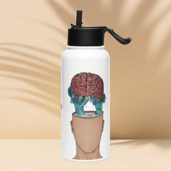 ILLTOCHILL IIH awareness Idiopathic support gift Stainless steel water bottle with a straw lid – Lifestyle 4 Left