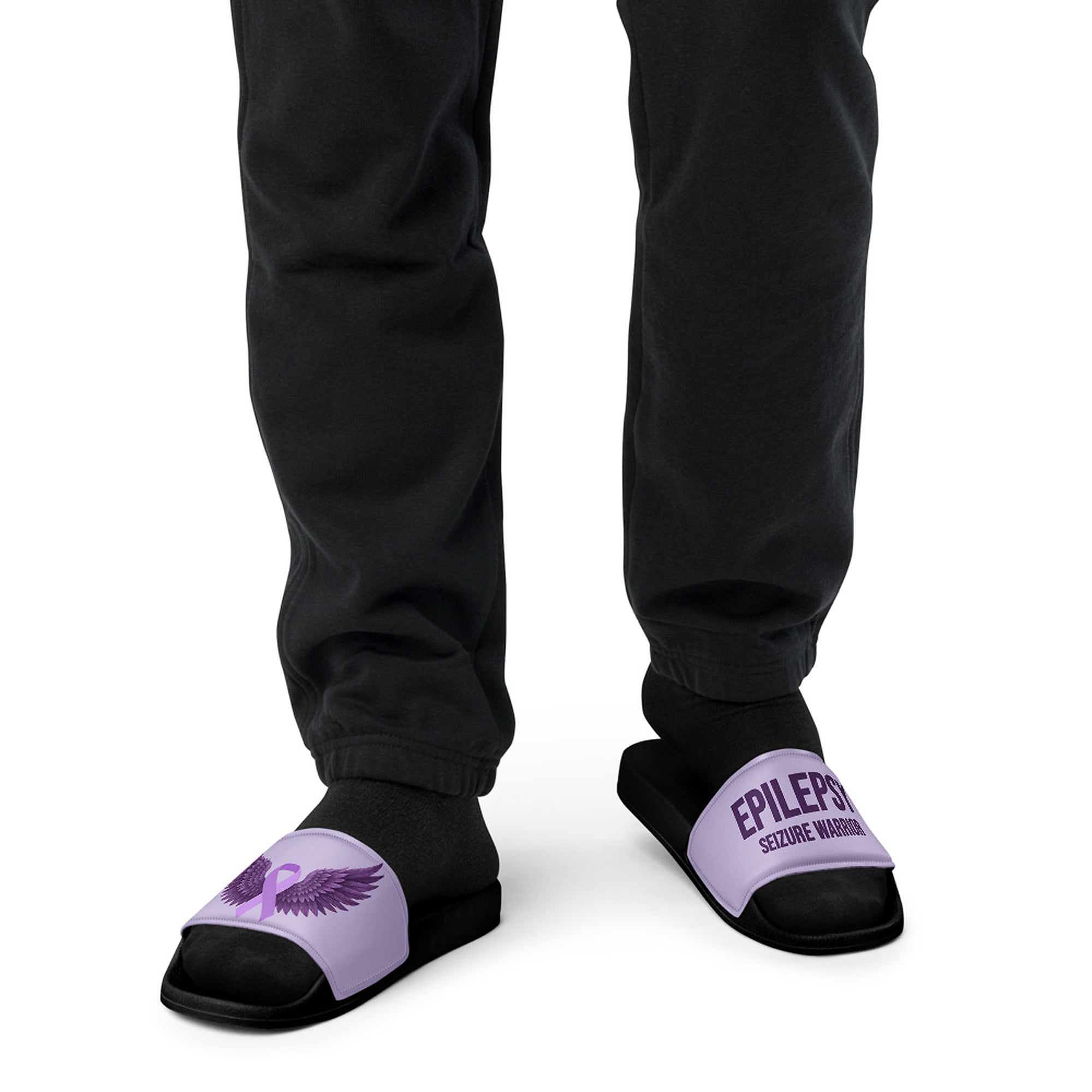 ILLTOCHILL Epilepsy Support Men's Slides – Men's Front (Epilepsy Support Men's Slides)