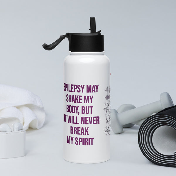 ILLTOCHILL Epilepsy awareness gift Stainless steel water bottle with a straw lid – Lifestyle 2 Right