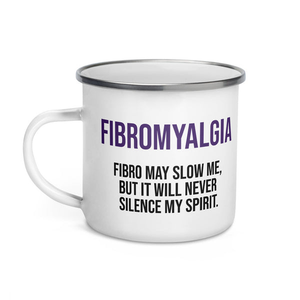ILLTOCHILL Fibromyalgia awareness fibro gift Enamel Mug – Default Left