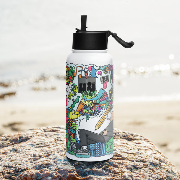 ILLTOCHILL Adhd Attention deficit awareness gift Stainless steel water bottle with a straw lid – Lifestyle 3 Left