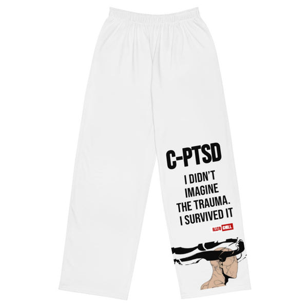 ILLTOCHILL C-PTSD Support Pants – Flat Front (White)