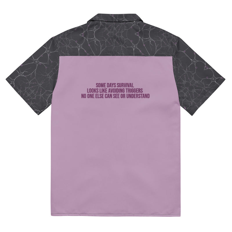 ILLTOCHILL MCAS awareness Mast cell activation syndrome Unisex button shirt – Flat Back (Black)