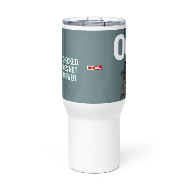 ILLTOCHILL OCD awareness Obsessive-Compulsive Disorder gift Travel mug with a handle – Flat Front