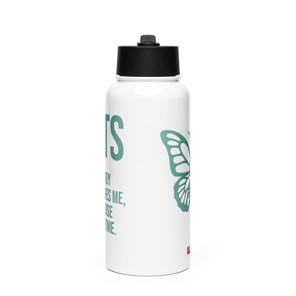 ILLTOCHILL POTS awareness gift Stainless steel water bottle with a straw lid – Flat Front