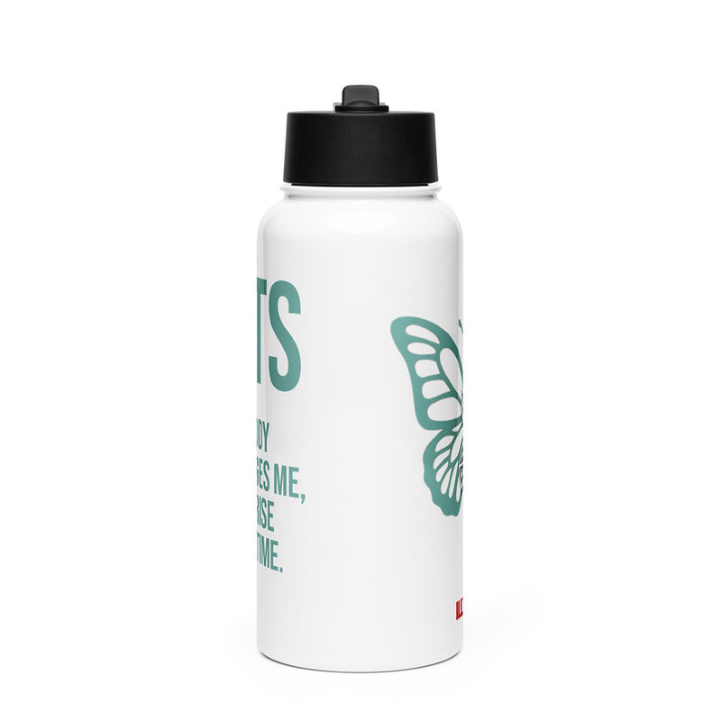 ILLTOCHILL POTS awareness gift Stainless steel water bottle with a straw lid – Flat Front