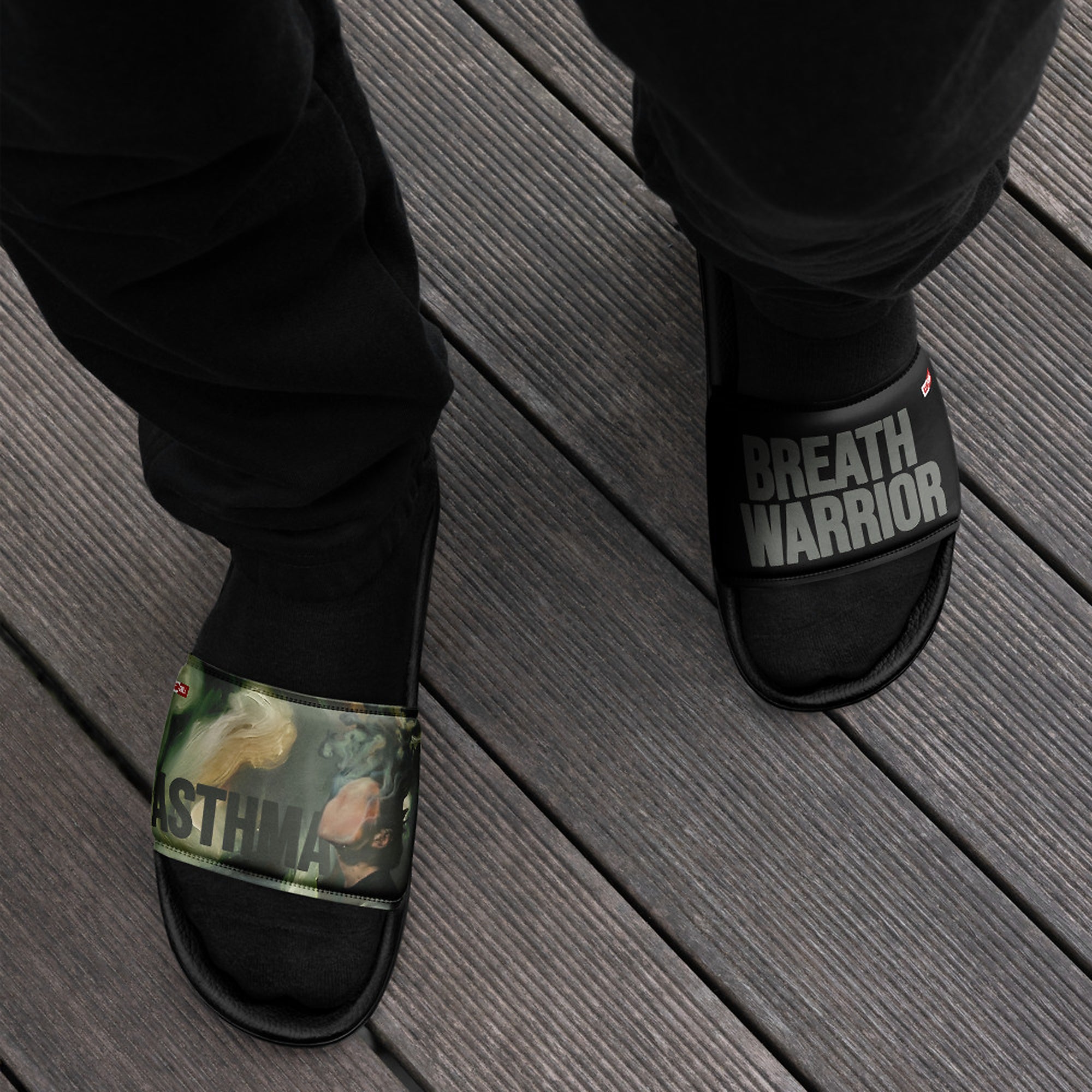 ILLTOCHILL Asthma Support Men's Slides – Men's Lifestyle Front (Asthma Support Men's Slides)