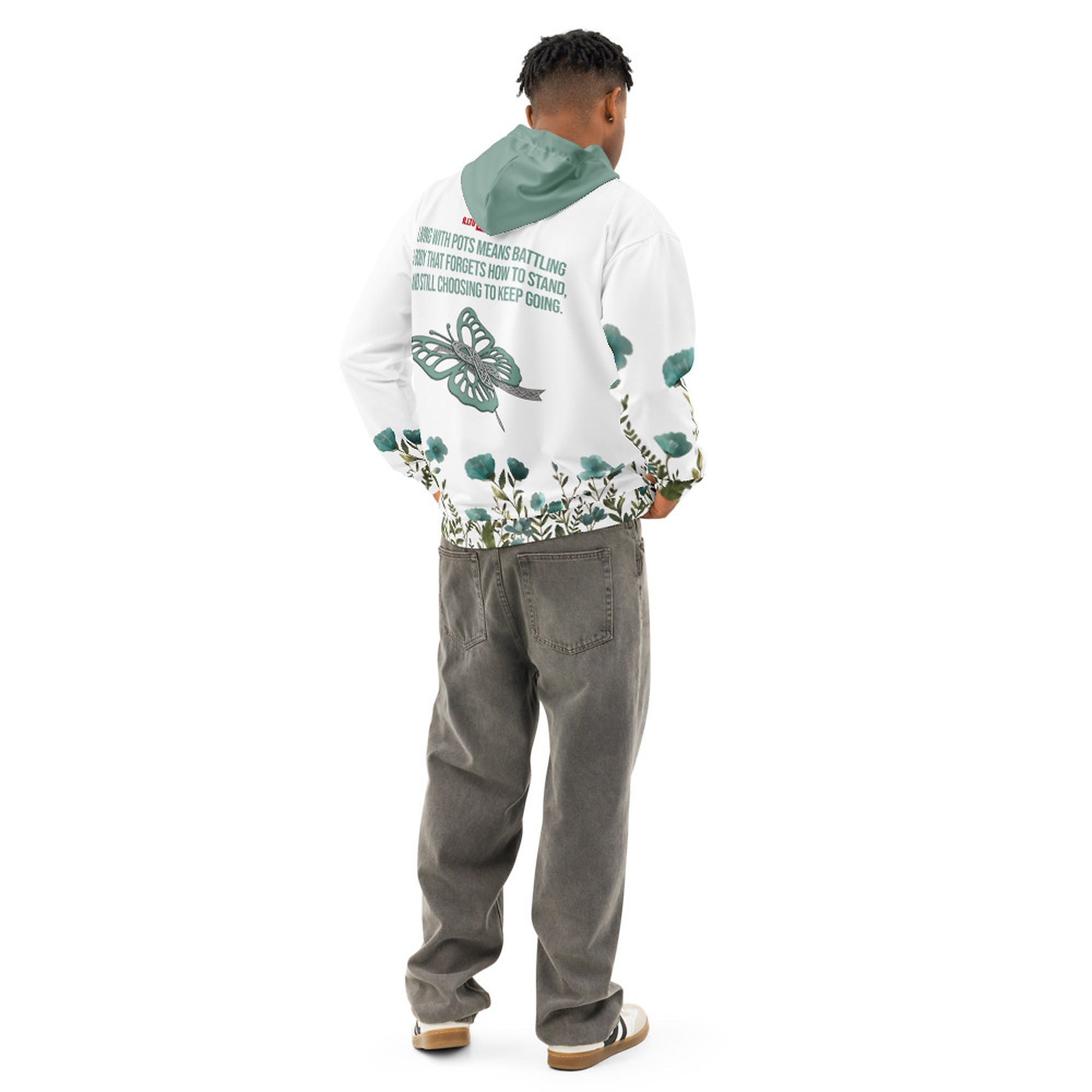 ILLTOCHILL POTS awareness gift Unisex cotton hoodie – Men's Back (White)