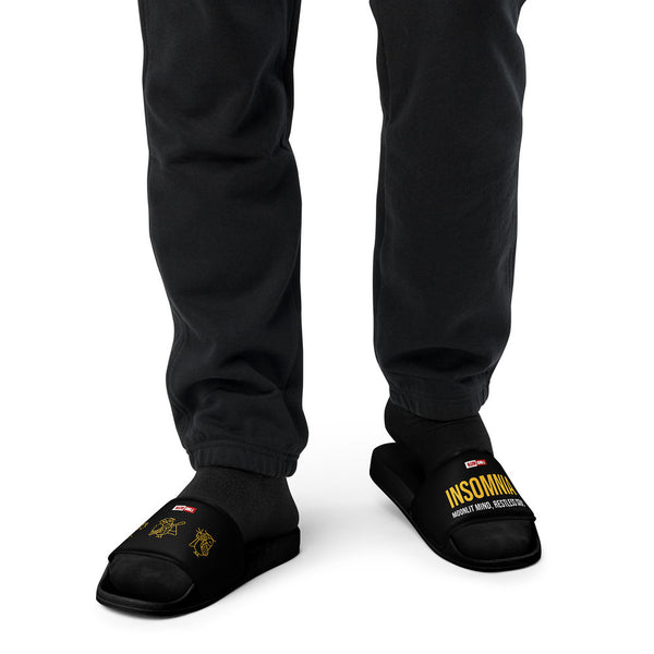 ILLTOCHILL Insomnia Awareness Men's Slides – Men's Front (Insomnia Awareness Men's Slides)