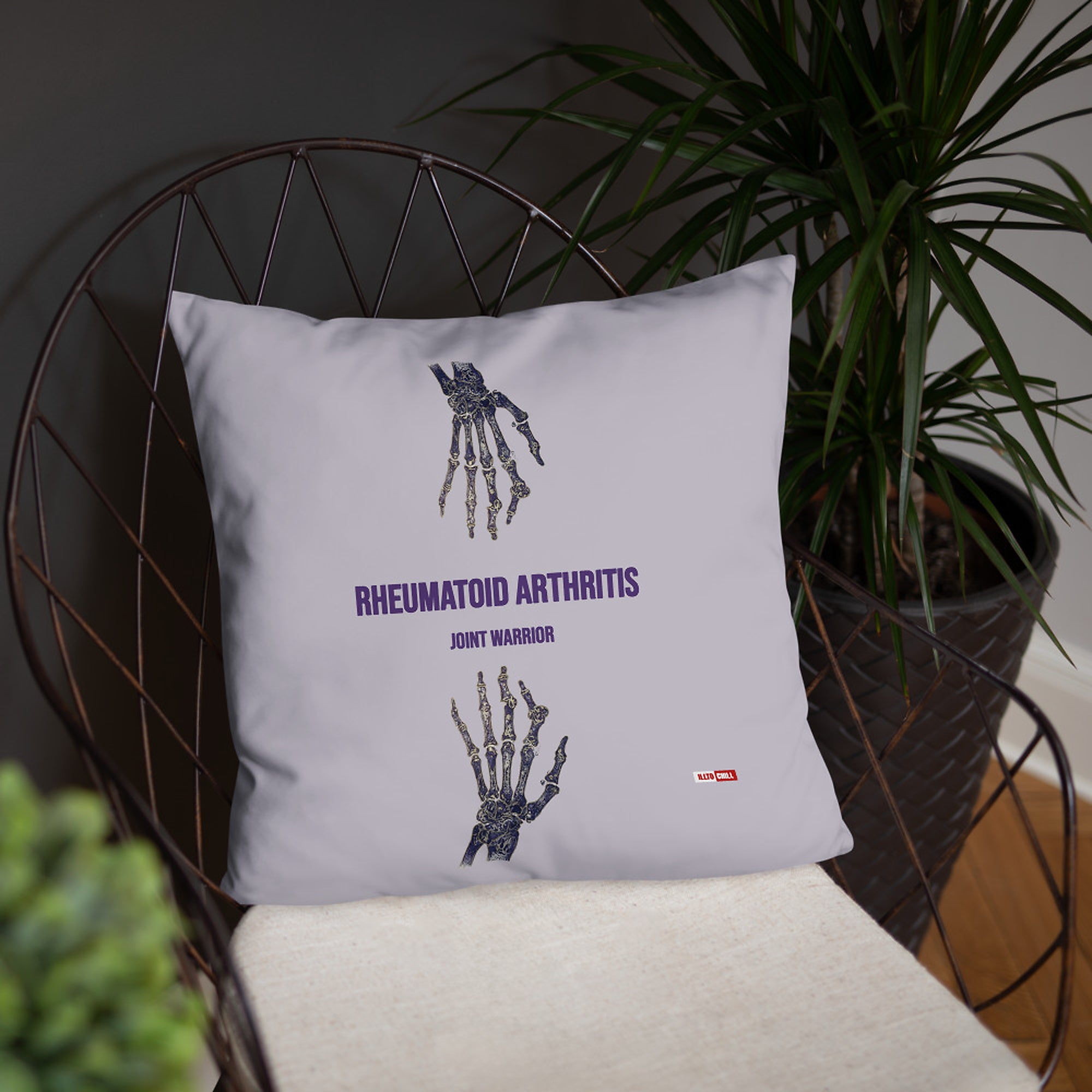 ILLTOCHILL RA awareness Rheumatoid Arthritis support gift Pillow – Lifestyle Front Lifestyle 4 (Black)