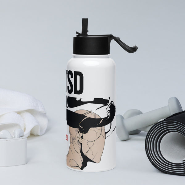 ILLTOCHILL CPTSD awareness gift Stainless steel water bottle with a straw lid – Lifestyle 2 Left