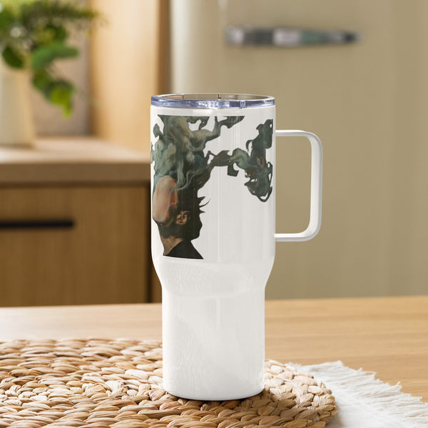 ILLTOCHILL Asthma awareness and support gift travel mug with a handle – Lifestyle 2 Left