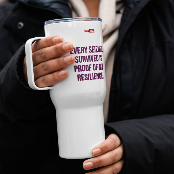 ILLTOCHILL Epilepsy awareness and support gift Travel mug with a handle – Lifestyle 4 Right