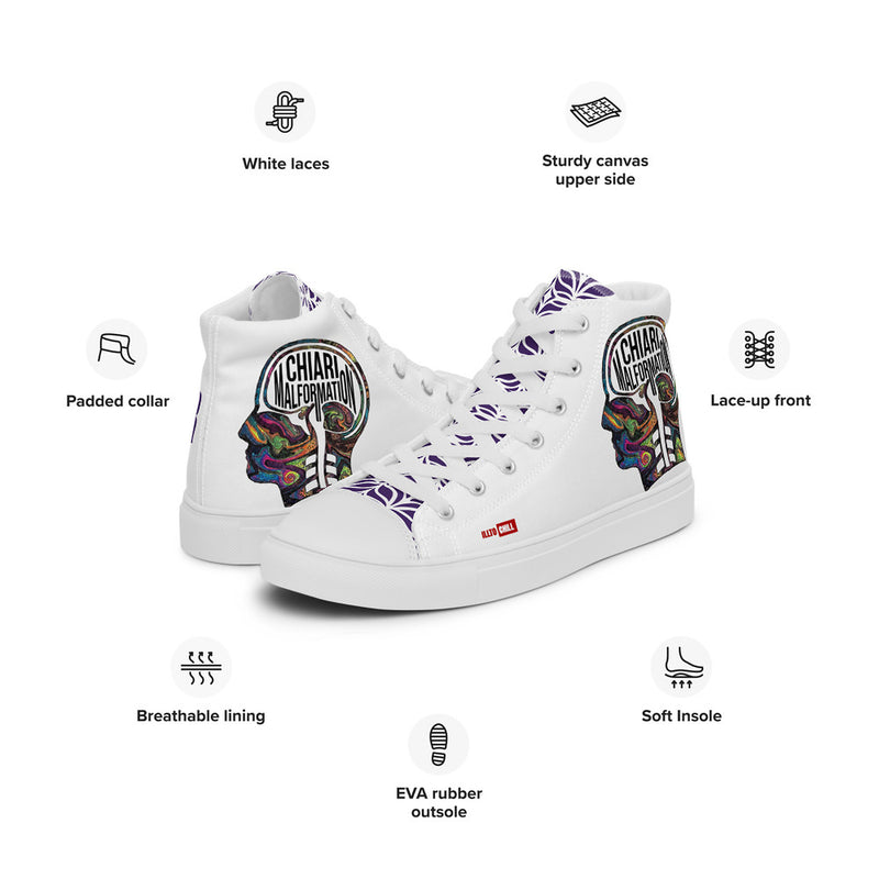 ILLTOCHILL CM Chiari Malformation awareness gift men’s high top canvas shoes – Product specs Left #2
