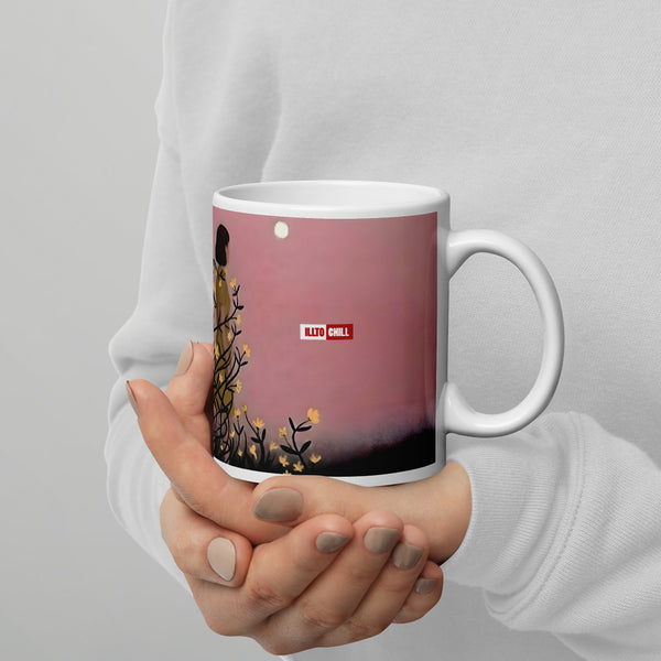 ILLTOCHILL Endometriosis awareness Endo warrior gift White glossy mug – Lifestyle 3 Handle on Right