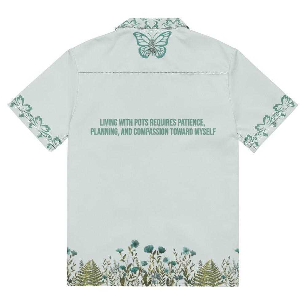 ILLTOCHILL POTS awareness Unisex button shirt – Flat Back (Black)