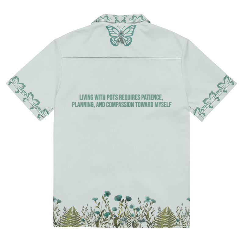 ILLTOCHILL POTS awareness Unisex button shirt – Flat Back (Black)