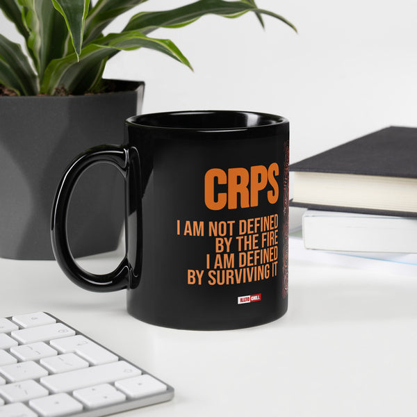 ILLTOCHILL CRPS Awareness and support gift Black Glossy Mug – Lifestyle 2 Handle on Left