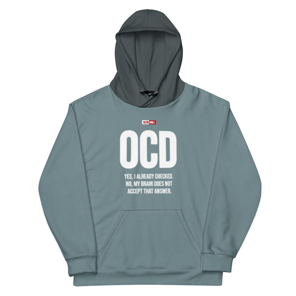ILLTOCHILL OCD awareness Obsessive-Compulsive Disorder gift heavyweight Unisex Hoodie – Flat Front (Black)