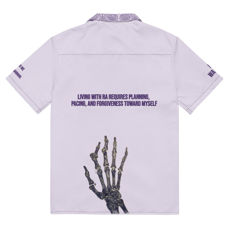 ILLTOCHILL RA awareness Rheumatoid Arthritis support Unisex button shirt – Flat Back (Black)